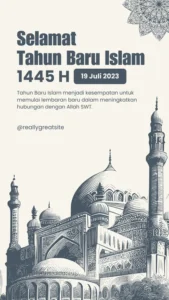 Tahun Baru Islam 1448 H: Desain Poster Estetik dengan Kaligrafi Islami untuk Media Sosial