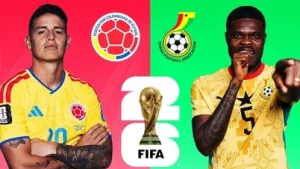 Pertandingan Colombia vs Ghana di Piala Dunia 2026