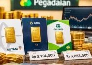Harga Emas Pegadaian Stabil, Antam dan UBS Tertinggi di Pasaran