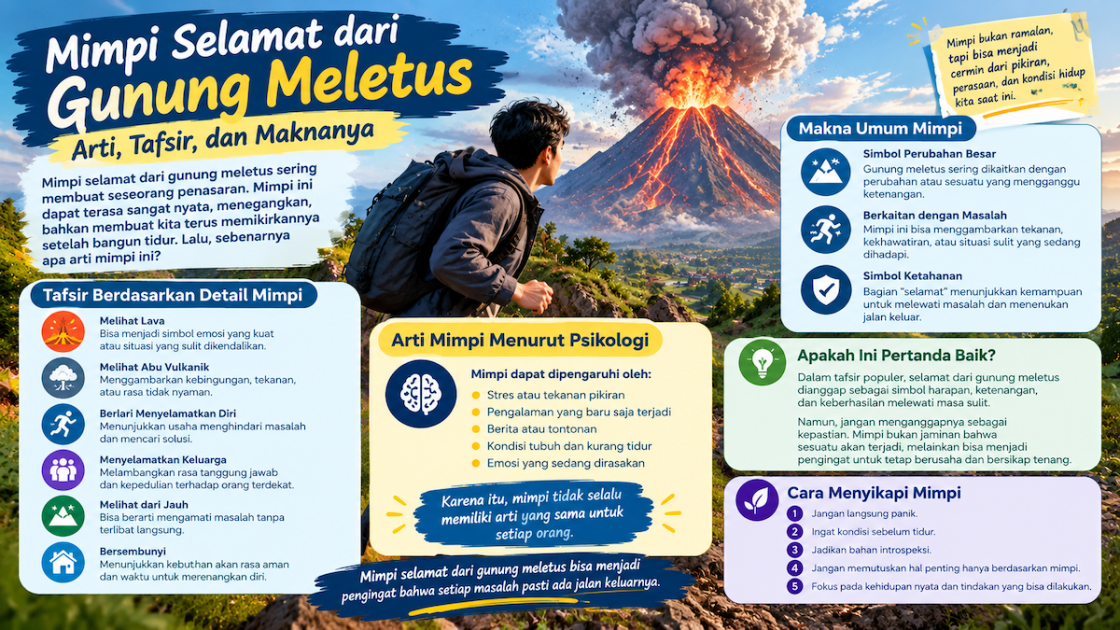 Mimpi Selamat dari Gunung Meletus